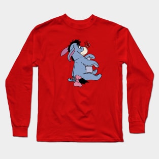 Donkey with Awareness Ribbon Butterfly (Red) Long Sleeve T-Shirt